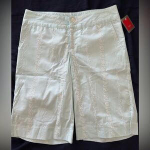 Women's Light Blue Embroidered Shorts